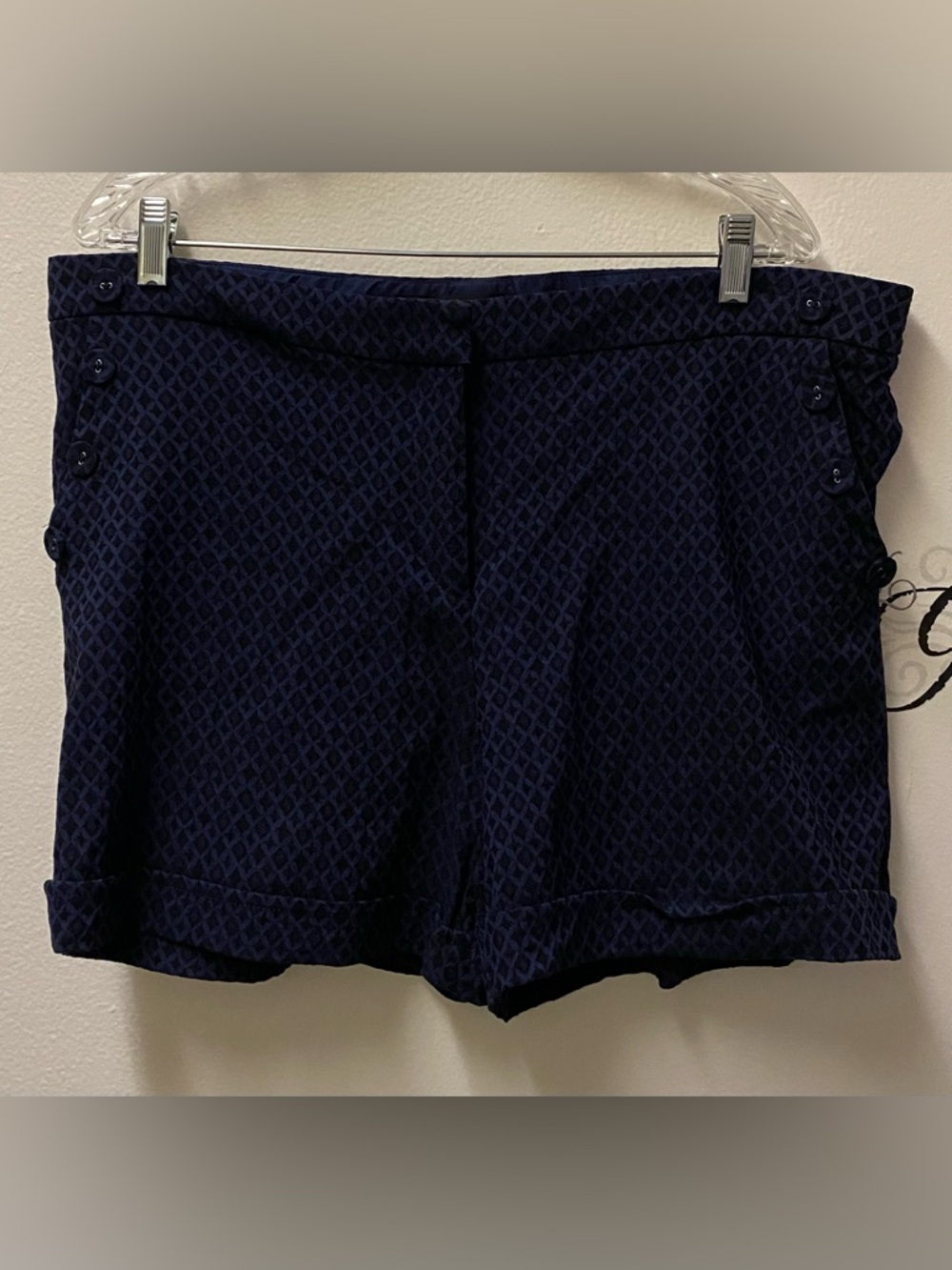 3/$25 Cute Maurices Navy and Black Textured High-Waist Women's Shorts